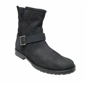 FRYE Black Nubuck Natalie Short Engineer Boots